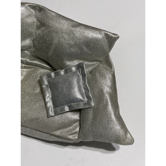 Vintage Polyfect Toys Silver Fabric Couch For Fashion Dolls Made in Hong Kong - Picture 4 of 10